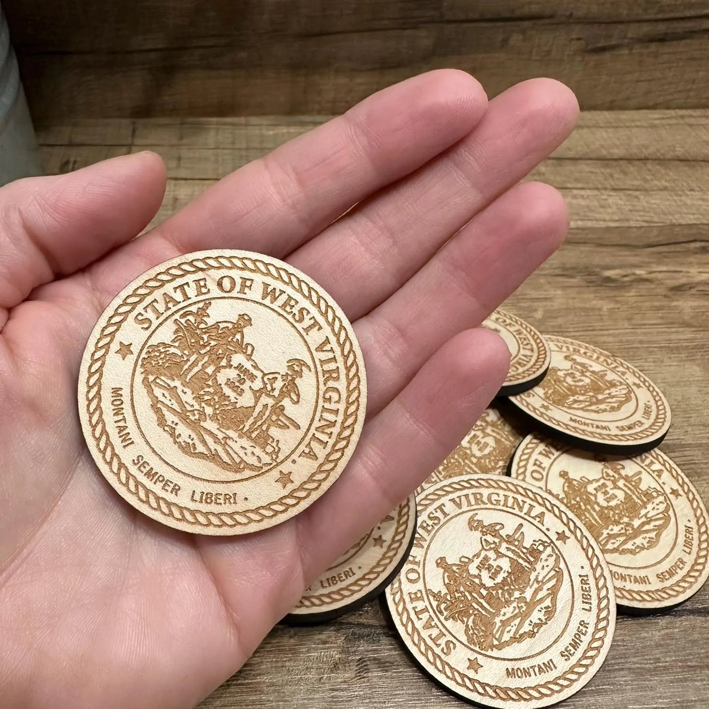 WV Seal Wood Token