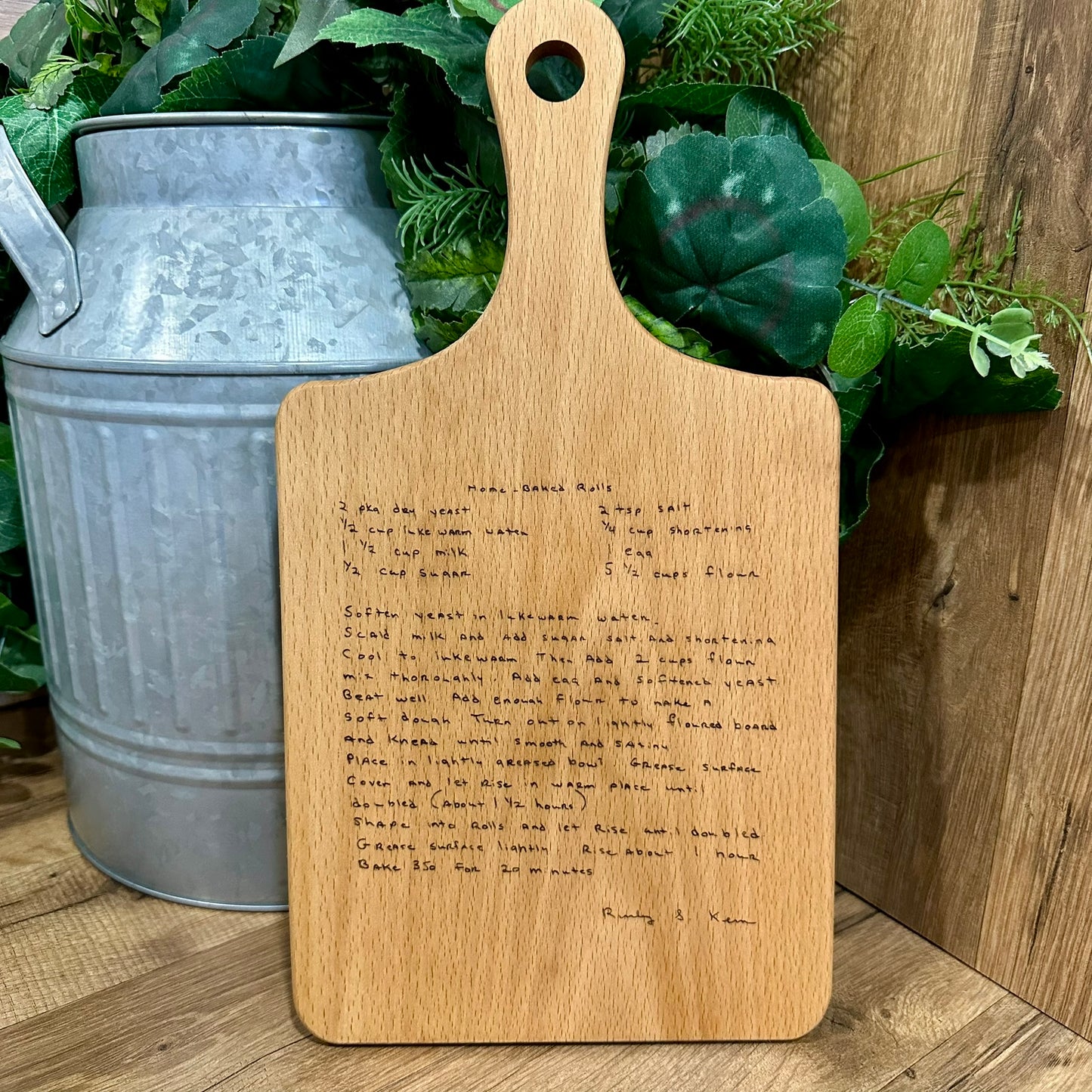 Handwritten Recipe Cutting Board