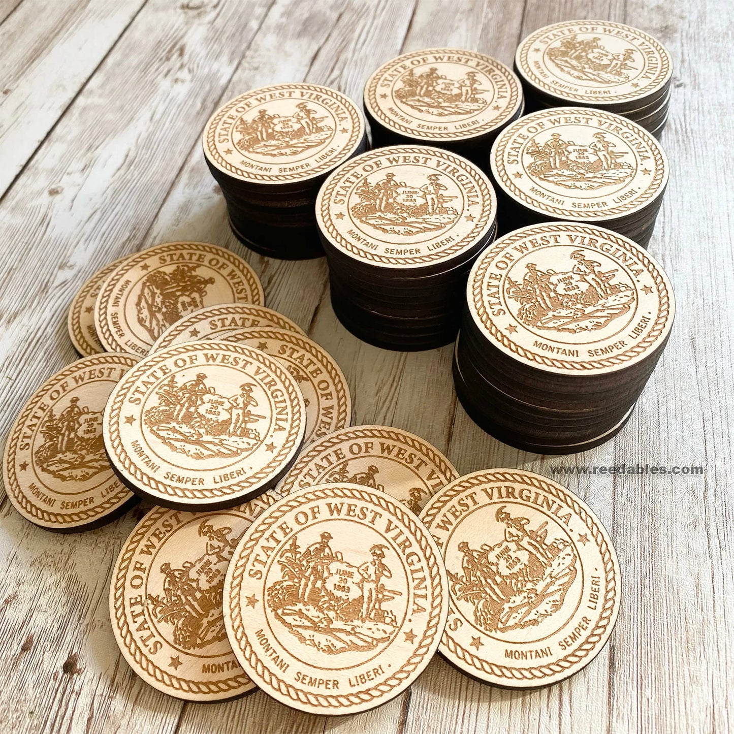 WV Seal Wood Token