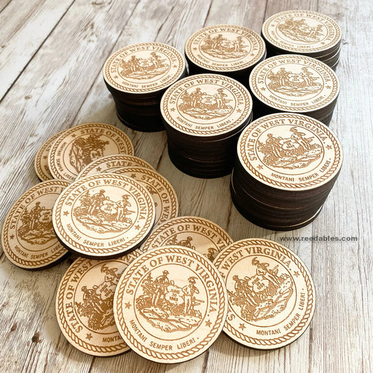 WV Seal Wood Token