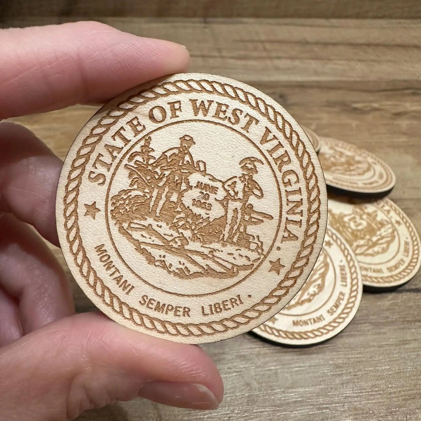 WV Seal Wood Token