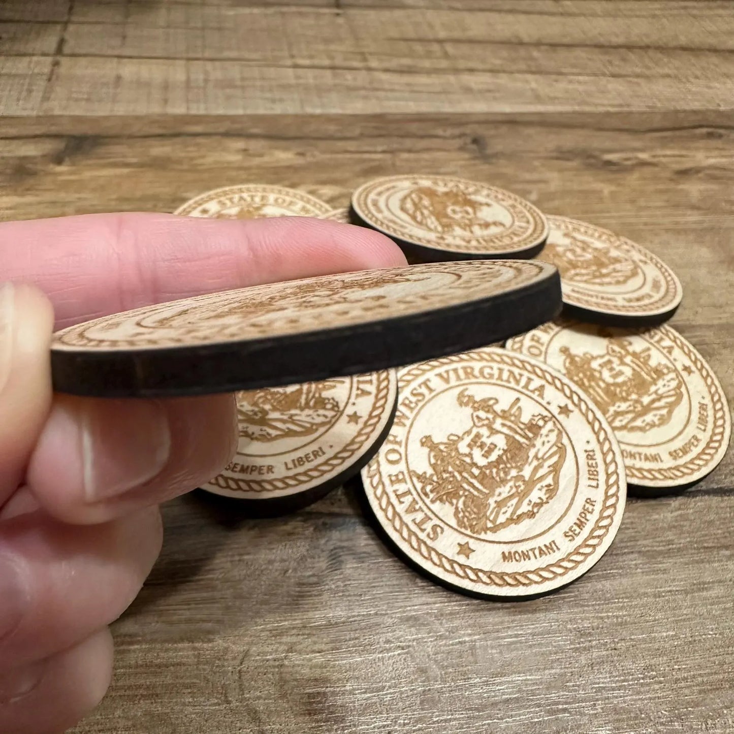 WV Seal Wood Token