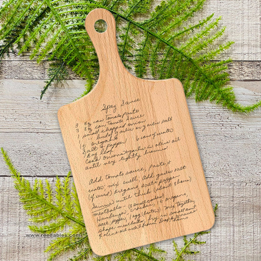 Handwritten Recipe Cutting Board